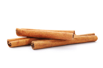 Cinnamon sticks isolated on white background