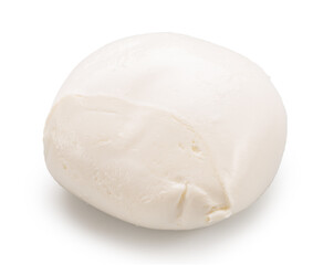 Ball of mozzarella cheese on white background. File contains clipping path.