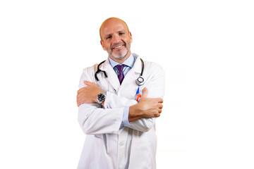 A confident doctor holding a stethoscope.