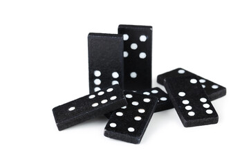 Black dominoes isolated on white background