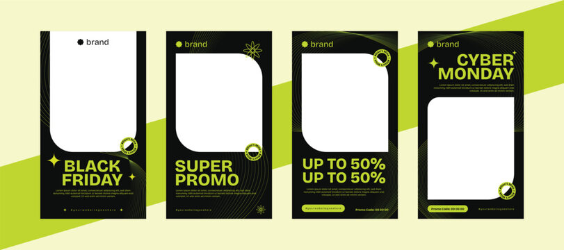 Modern trendy social media story design templates, instagram stories template set for banner sale