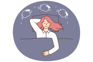Sleeping woman vector illustration