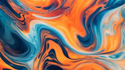 Obraz premium Endless Waves of Colorful Swirls and Abstract Fluid Forms, Uniting Energetic Strokes and Soft Blends of Warmth and Coolness to Create a Visual Symphony of Motion (3)