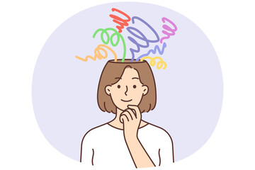 Chaos in girl head and hurricane of thoughts.