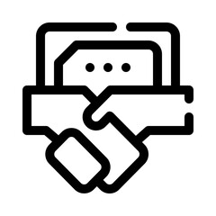 Handshake line icon