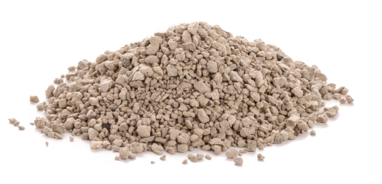 A pile of cat litter. Cat litter texture.