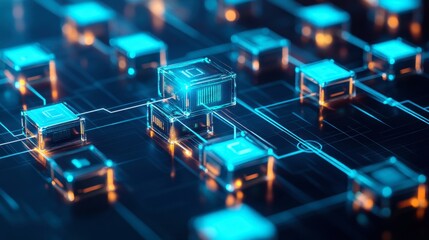 Obraz premium Futuristic Digital Technology and Data Visualization