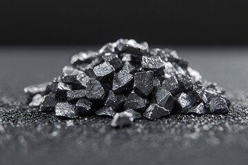 Metallic Crystals: Close-Up View of Shiny Gray Crystals