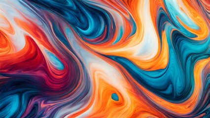 Obraz premium Endless Waves of Colorful Swirls and Abstract Fluid Forms, Uniting Energetic Strokes and Soft Blends of Warmth and Coolness to Create a Visual Symphony of Motion (67)