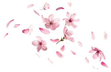 PNG Delicate pink cherry blossoms floating