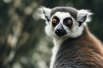 Obraz premium close-up portrait of a ring-tailed lemur