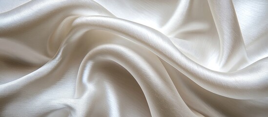 Obraz premium Closeup Of Rippled White Silk Fabric Lines