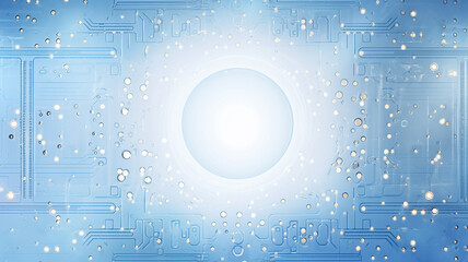 Obraz premium blue background, abstract computer technology, blurred backdrop copy space of modern technology