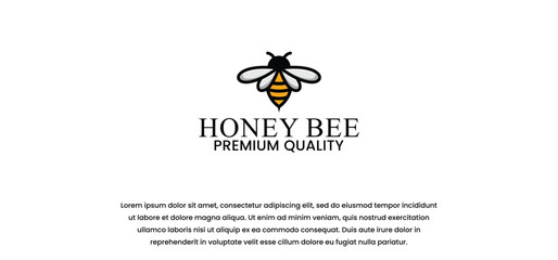 honey bee logo. honeycomb vector, in line style with modern concept