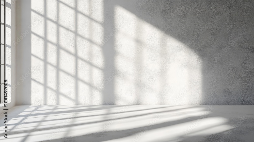 Poster realistic minimalist abstract background featuring blurred natural light through windows with shadow