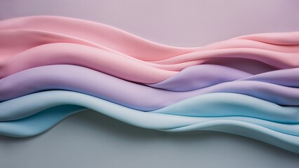 Pastel Waves Gently Flowing into a Soft Background