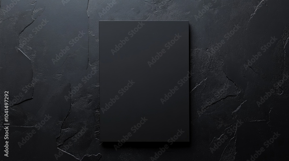 Poster black paper mock up with a frame featuring a blank area for personalized text