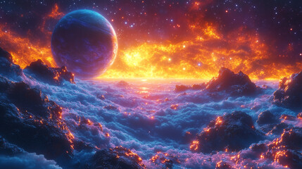 Educational Game - Find the Right Way to Planet - Abstract and Colorful Maze Puzzle Artwork