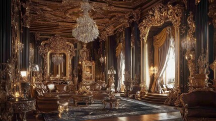Obraz premium Elegant Luxury Interior with Opulent Decor