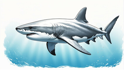 Fototapeta premium illustration of a shark