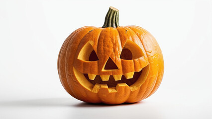 Real Jack O Lantern for Halloween on white background