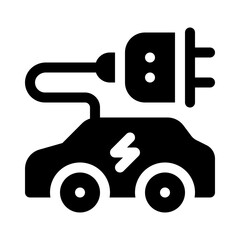 Electric Car glyph icon
