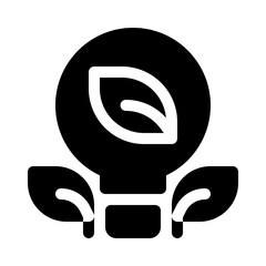 Green Energy Bulb Icon glyph icon
