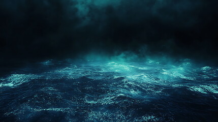 Turbulent ocean waves clash beneath a dark stormy sky capturing the essence of nature's raw power and unpredictability