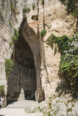 Naklejka premium the cave of Dionisio in the archeological park of Syracuse in Sicily