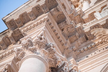 detail of the facade of the cathedral of st mary in Syracuse in Sicily
