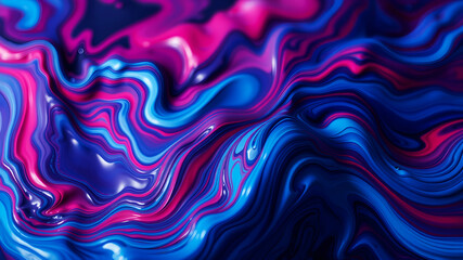 Fototapeta premium Liquid Color Waves Flowing paint-like waves in bold blues and reds