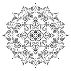 Mandala pattern colored background. Vector illustration,Mandala Line Drawing Design,Ornamental mandala with golden color arabesque floral pattern islamic east style