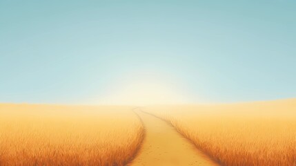 Obraz premium Foggy fall field with golden crops and mist in the air, creating a peaceful autumn landscape for stock photography and seasonal themes.