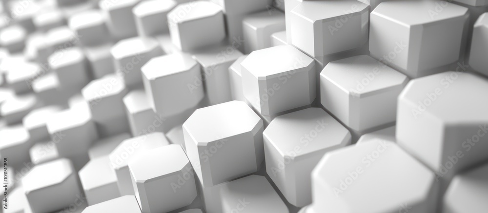Poster abstract geometric pattern of white octagonal shapes