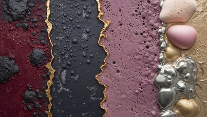 Abstract Art with Metallic and Earthy Tones