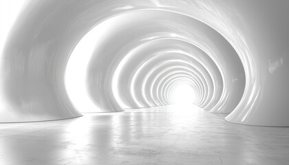 Obraz premium A White Tunnel With A Bright Light At The End