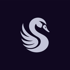 Obraz premium silhouette of a swan logo
