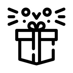 Gift with Confetti line icon