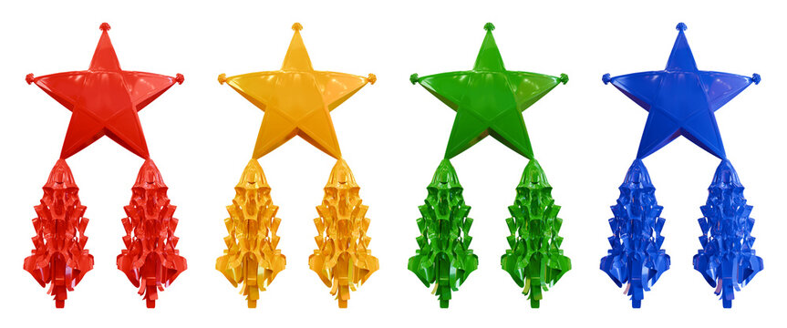 Philippine traditional Christmas lantern called Parol on an isolated white background