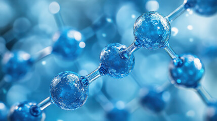 Intricate Molecular Structure on Blue Background for Scientific Research and Innovation Concepts