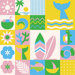 Geometric abstract modern Hawaii summer background pattern