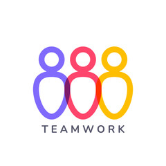 Teamwork concept, People Connectivity logo Design