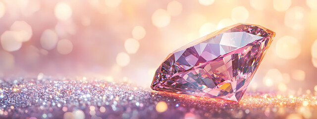 Fototapeta premium Pristine Pink Diamond in Pastel Haze