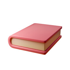3D vector illustration of a book with a pink cover. A simple and minimalist model suitable for educational, office, and corporate projects. Stylish and modern design