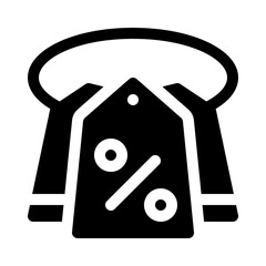 Sale Tag with Percent Symbol glyph icon