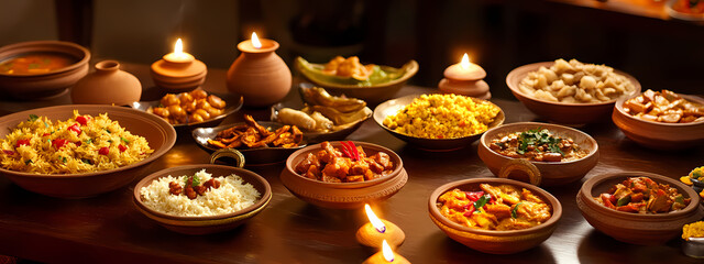 Naklejka premium Diverse Indian Culinary Experience