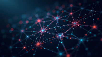 Obraz premium Illustration showcasing the complexity of AI systems. Digital representation of neural network activity. Neurons firing in a dark background, representing artificial intelligence and machine learning.