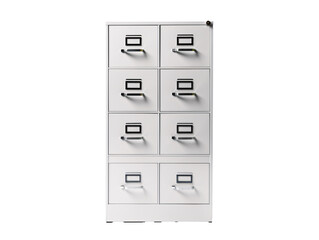 a white file cabinet with drawers