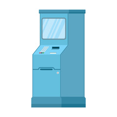 ATM machine concept illustration, flat style vector illustration.