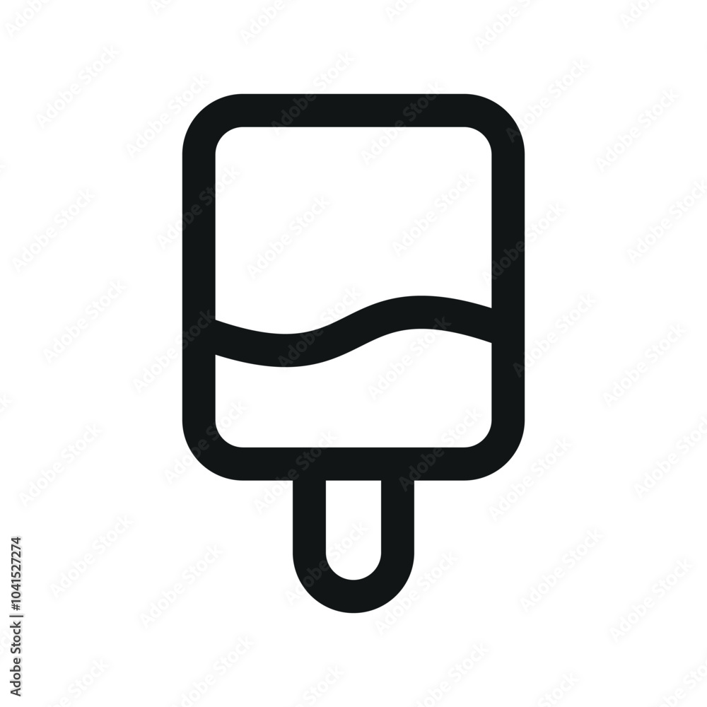 Poster glazed eskimo ui icon, icec ream on stick minimal line vector symbol